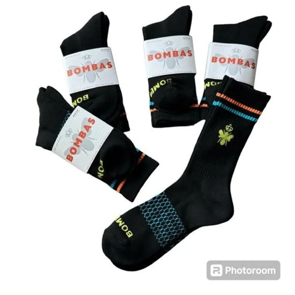 Bombas socks multicolor‎ sz medium calf unisex mens women Honeycomb arch support